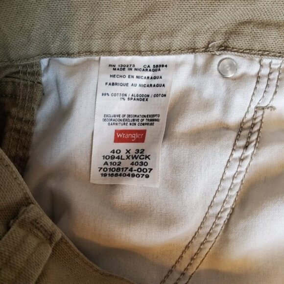 Wrangler Carpenter Men's Jeans Size 40x32 Tan - Picture 5 of 16
